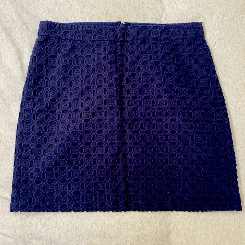 J. Crew Crochet Eyelet Mini Skirt - Navy